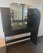 Zwarte make up tafel met spotjes, Huis en Inrichting, Tafels | Kaptafels, Ophalen of Verzenden, Zo goed als nieuw