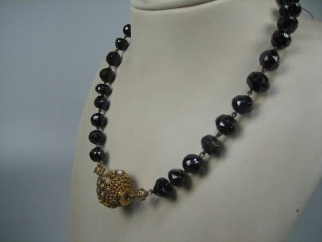 Antiek Granaat collier met gouden sluiting ca. 1880, Verzenden, Goud, Ketting, Met edelsteen