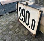 OUD METALEN BORD SPOORWEGEN EMAILLE IN METALEN FRAME, Ophalen