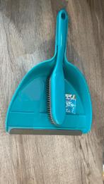 Kleine turquoise stoffer en blik - ideaal voor kruimels, Ophalen of Verzenden, Overige stijlen