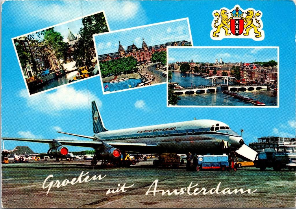 Schiphol Amsterdam - 11 ansichtkaarten, Verzamelen, Ansichtkaarten | Nederland, Verzenden, 1960 tot 1980, Ongelopen, Noord-Holland