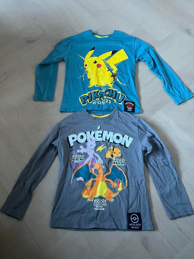 2x Pokémon shirt longsleeve lange mouwen, Kinderen en Baby's, Kinderkleding | Maat 140, Ophalen of Verzenden, Zo goed als nieuw