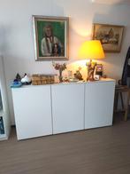 Design dressoir met glasplaat schappen komt van Piet klerkx, Ophalen, Zo goed als nieuw, 25 tot 50 cm, 150 tot 200 cm