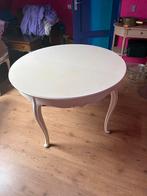 Elegante ronde tafel, wit, klassieke stijl, Ophalen, Gebruikt, 100 tot 150 cm, Rond