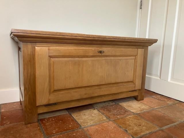 kastje licht eiken, Ophalen, Gebruikt, 100 tot 150 cm, Eikenhout