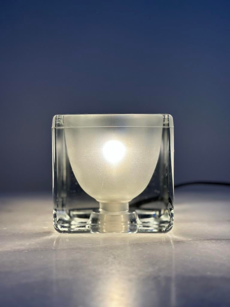 Vintage Peill & Putzler IceCube glazen tafellamp, Ophalen of Verzenden, Zo goed als nieuw, Minder dan 50 cm