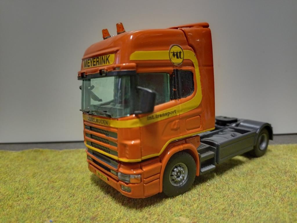 Scania Meyerink int.transport IJsselmuiden, Hobby en Vrije tijd, Modelauto's | 1:50, Ophalen of Verzenden, Gebruikt, Bus of Vrachtwagen