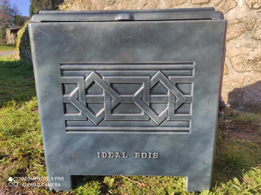 Mooie grote gietijzeren Art-deco houtkachel, Ophalen, Gebruikt, Houtkachel, Vrijstaand