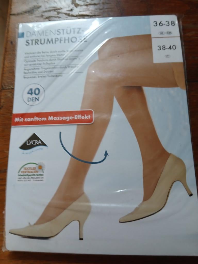 Damenstützstrumpfhose 40 DEN met massage-effect, Kleding | Dames, Leggings, Maillots en Panty's, Maat 36/38 (S), Beige, Nieuw
