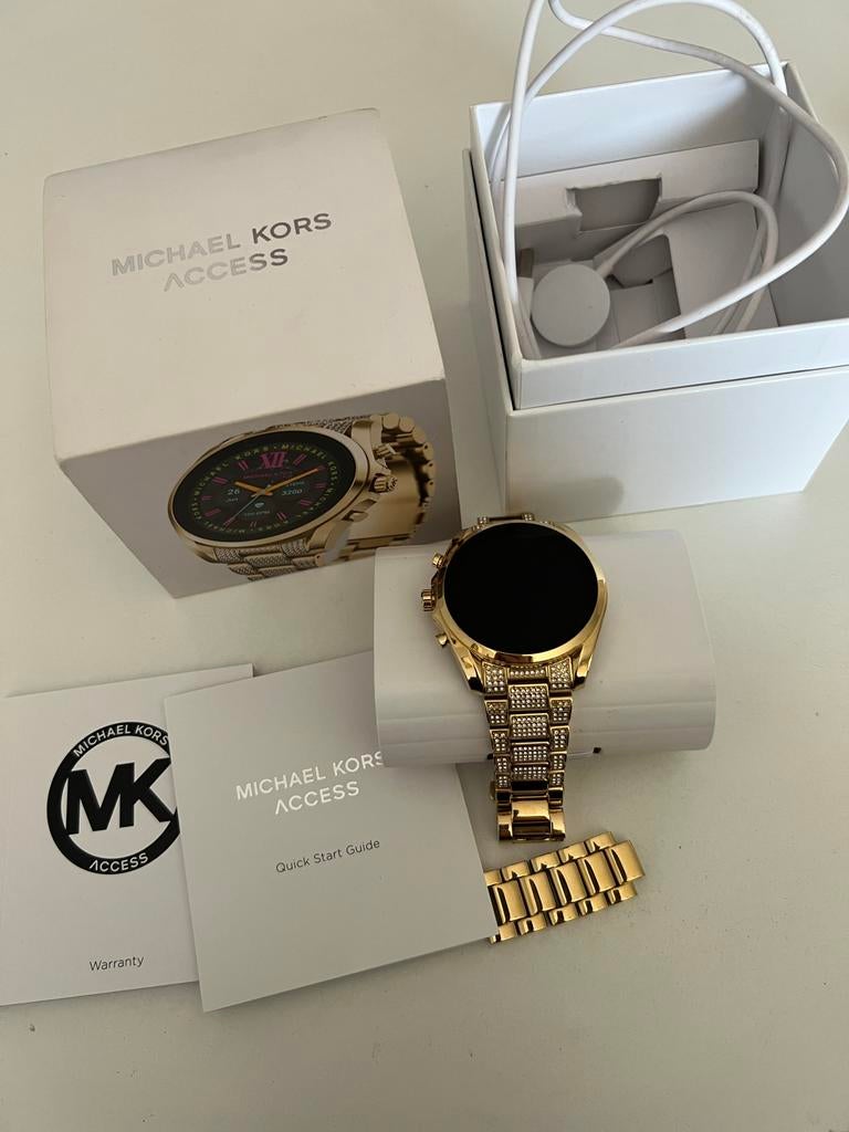 Michael Kors Access Bradshaw Gen 6 Smartwatch Goud MKT5136, Hartslag, Geel, Ophalen of Verzenden, Zo goed als nieuw