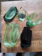 1 lotje oud Anna groen glas niet fuoriserend en 3 zwarte ond, Ophalen of Verzenden