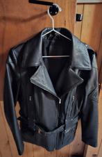 Zwart leren damesjas met riem, Ophalen, Zwart, Maat 42/44 (L), Froccella