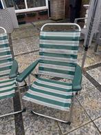 Twee lichtgewicht inklapbare stoeltjes, Tuin en Terras, Ophalen, Gebruikt, Aluminium, Inklapbaar