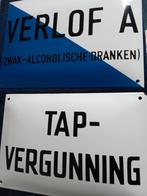 Emaille borden tapvergunning en verlof A, Ophalen of Verzenden