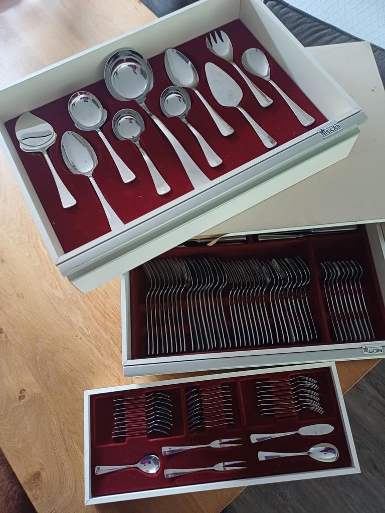 Bestekset Haags Lofje van Sola, 9 persoons, Huis en Inrichting, Keuken | Bestek, Ophalen