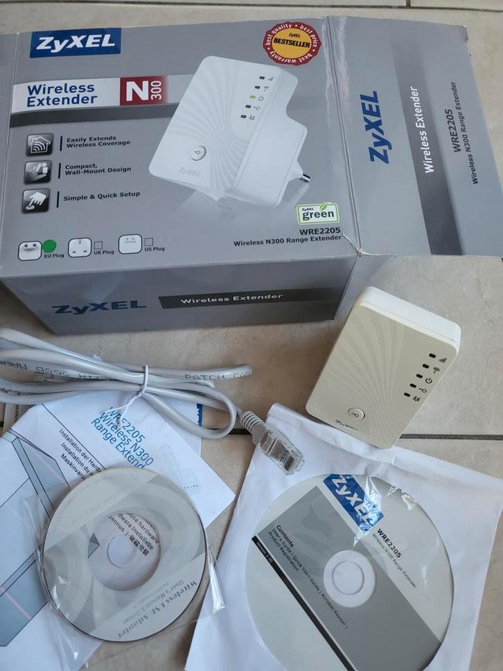ZyXel Wireless Extender WRE2205 N300 Range Extender, Computers en Software, WiFi-versterkers, Ophalen of Verzenden