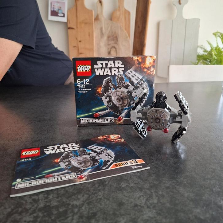 Lego Star wars 75128 TIE advanced prototype, Kinderen en Baby's, Speelgoed | Duplo en Lego, Zo goed als nieuw, Lego, Complete set