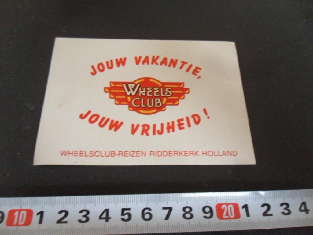 sticker Ridderkerk WHEELS CLUB Jouw vakantie jouw vrijheid *, Verzamelen, Stickers, Ophalen, Zo goed als nieuw