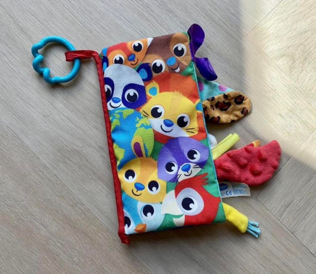 Playgro dieren staarten boek / knisper / buggy boekje, Ophalen of Verzenden, Zo goed als nieuw, Overige typen