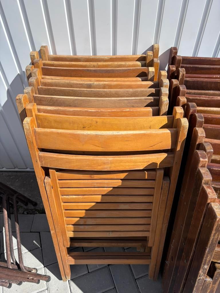 Partij klapstoelen, Ophalen, Gebruikt, Bruin, Onbekend