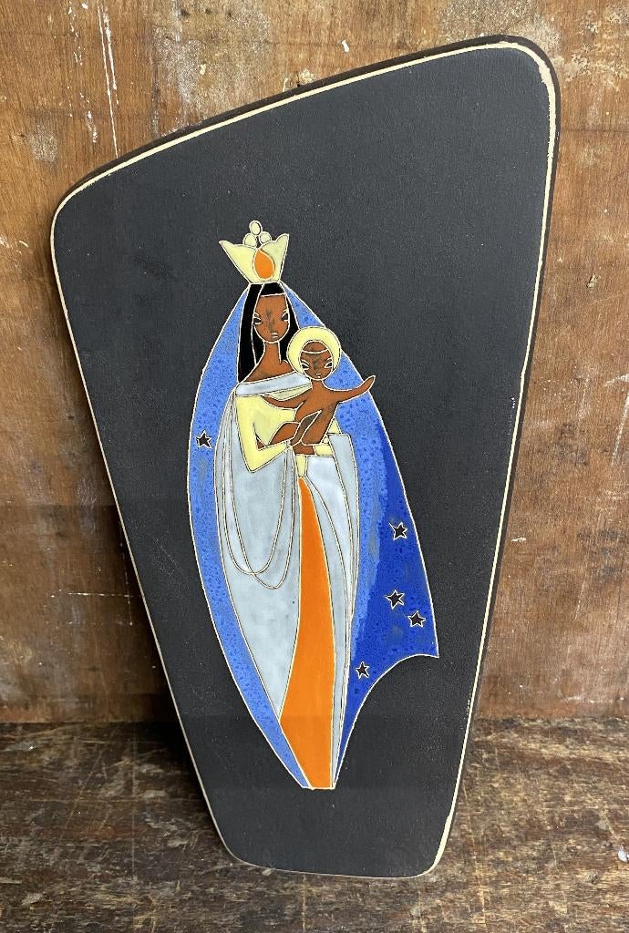 Leuk Wandbord - devotie vintage retro mid century plaquette, Antiek en Kunst, Ophalen of Verzenden