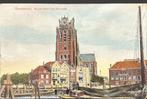 Dordrecht, grote kerk met bomkade, Ophalen of Verzenden, Voor 1920, Gelopen, Zuid-Holland