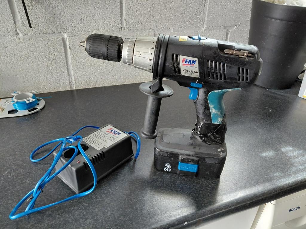 FERM Accu klopboormachine 24 volt, Ophalen of Verzenden, Boor- en Schroefmachine