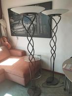 Stijlvolle staande lampen -- met gedraaid frame, Huis en Inrichting, Lampen | Vloerlampen, Ophalen, Gebruikt, Glas, Vintage stijl design eind jaren 90