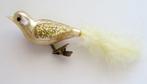 Kerstbal: Vogel 15: goudgeel met gouden (sneeuw)vleugels, Diversen, Kerst, Ophalen of Verzenden
