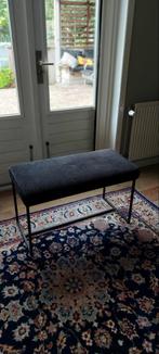 Antraciet Corduroy Bankje, Ophalen, Minder dan 50 cm, Zo goed als nieuw, Metaal