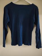 Blauwe top dames M Katoen elastane., Ophalen of Verzenden, Gedragen, Blauw, Lange mouw