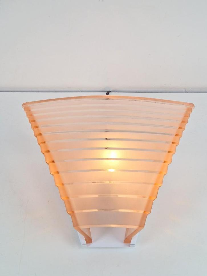 Vintage Artemide Pergamo 30 glas wandlamp A. Mangiarotti '80, Huis en Inrichting, Lampen | Wandlampen, Zo goed als nieuw, Glas