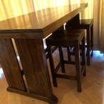 BARTAFEL TEAKHOUT Flamant - BAR tafel hoge eettafel barkruk, Ophalen, Gielen, Zo goed als nieuw, Info@houseofcoco.nl