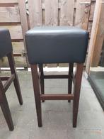 6 Barkrukken - Hout & Leer - Nieuw/Licht Gebruikt, Ophalen, 5 krukken of meer, 60 tot 90 cm, Nieuw