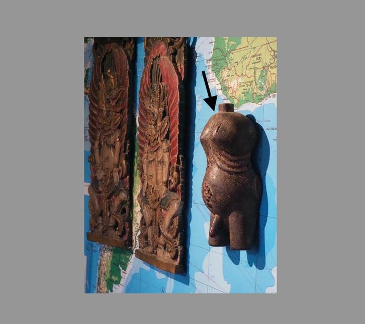 Uniek mannelijk lichaam masker Yoruba (120808-22), Antiek en Kunst, Kunst | Niet-Westerse kunst, Ophalen of Verzenden