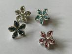 Vier broches, stekers, verkocht per twee, Ophalen, Overige materialen, Met strass, Minder dan 4 cm