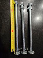 Slotbout M12 25cm met moeren, 3 stuks, Ophalen of Verzenden, Nieuw, 100 tot 250 mm, Bouten of Moeren