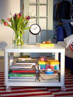 bijzettafeltje op wieltjes, Huis en Inrichting, Tafels | Bijzettafels, Minder dan 55 cm, Gebruikt, Vierkant, Hout