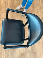 6x Pozzi Design Stoelen - Zwart Leer & Hout, Huis en Inrichting, Stoelen, Gebruikt, Zwart, Leer, Ophalen of Verzenden