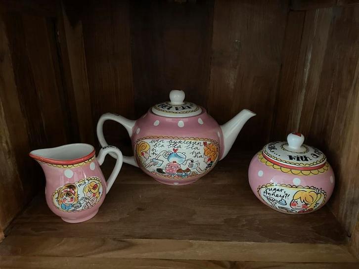 Blond Amsterdam Theepot, Melkkan & Suikerpot, Huis en Inrichting, Keuken | Servies, Zo goed als nieuw, Overige typen, Blond Amsterdam