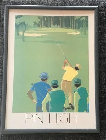 Pin High golf poster in lijst 1984 Jon Mac voor Meiklejohn beschikbaar voor biedingen