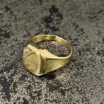 14k Gouden ring half massief, 18 tot 19, Heer, Ophalen of Verzenden, Zo goed als nieuw