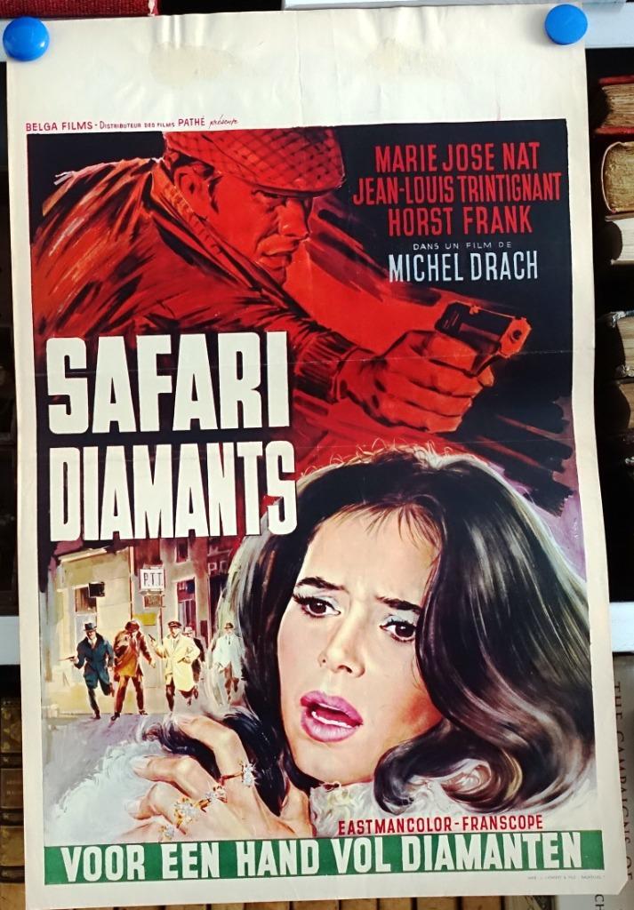 Filmposter Safari Diamants / Voor een hand vol diamanten, Verzamelen, Posters, Gebruikt, Film en Tv, A1 t/m A3, Ophalen of Verzenden