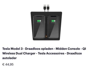 Tesla Model 3 - Draadloos opladen - Midden Console
