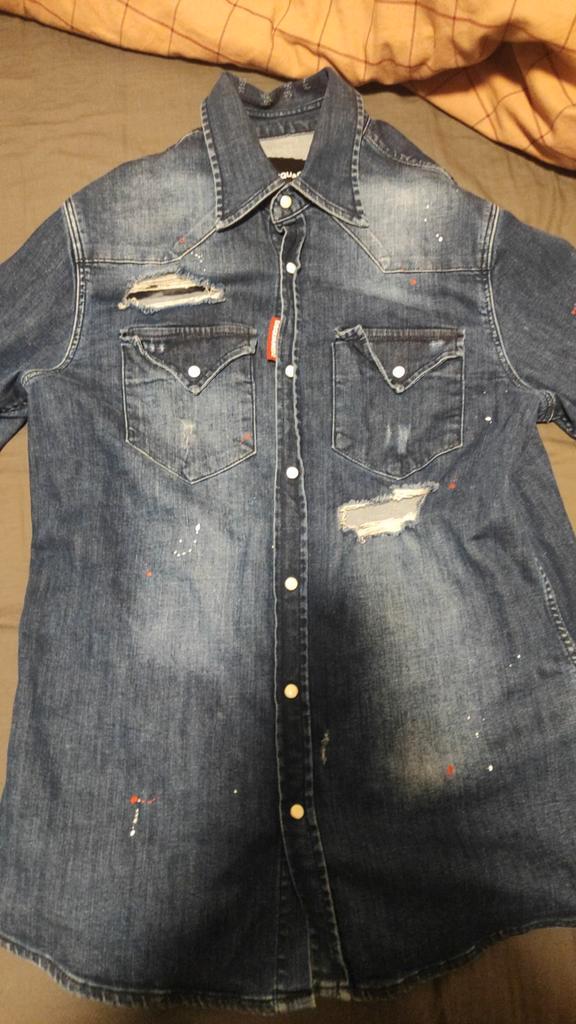 Dsquared2 Spijkerjas - Zo goed als nieuw!, Kleding | Heren, Overhemden, Zo goed als nieuw, Halswijdte 39/40 (M), Blauw, Ophalen