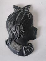 vintage keramiek wandhoofdje in de vorm van een meisje izgst, Ophalen of Verzenden