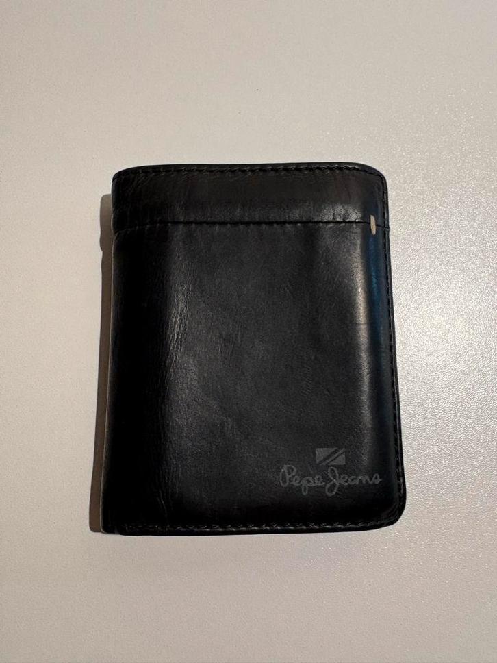 Pepe Jeans Leren Portemonnee Echt Leer, Sieraden, Tassen en Uiterlijk, Portemonnees, Zo goed als nieuw, Overige merken, Zwart