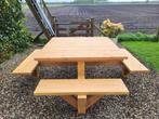 Picknicktafel vierkant douglas/lariks hout, Tuin en Terras, Vierkant, Nieuw, Ophalen of Verzenden, Hout