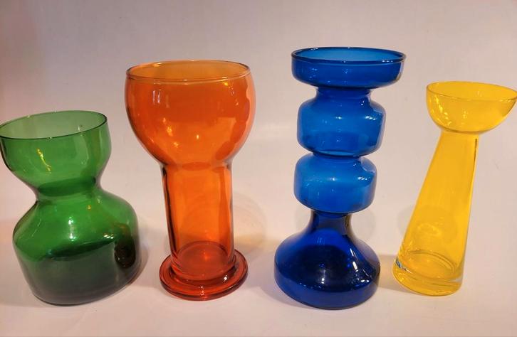 oude gekleurde vaas vaasje bollenvaas hyacintenvaas vintage, Huis en Inrichting, Woonaccessoires | Vazen, Zo goed als nieuw, Overige kleuren