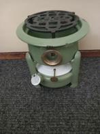 Resedagroen emaille 1pits petroleumstel met vultuit, Antiek en Kunst, Ophalen of Verzenden